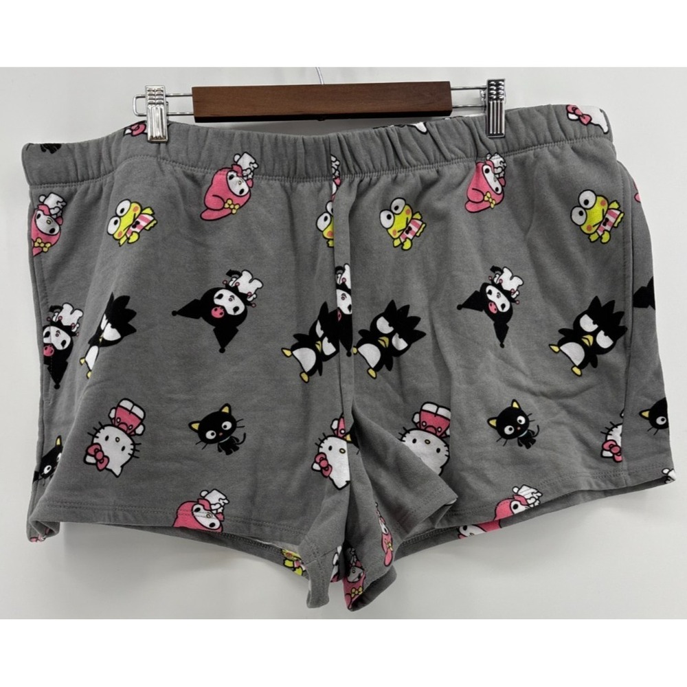Hello Kitty & Friends Sanrio Lounge Shorts Gray Keroppi Graphic 3XL NWOT Women's